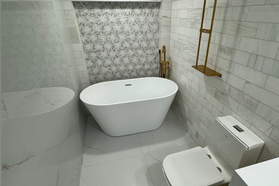 Tile installation craftsmanship by Serenity Flooring Plus